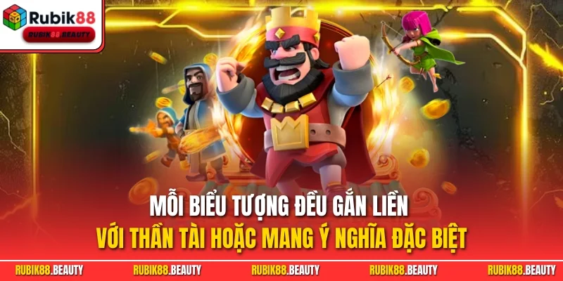 Mỗi biểu tượng đều gắn liền với thần tài hoặc mang ý nghĩa đặc biệt